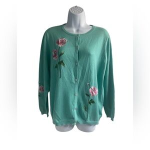 Vintage‎ Yi Lin Floral Embroidered Cardigan.